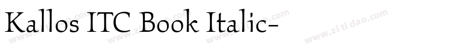 Kallos ITC Book Italic字体转换